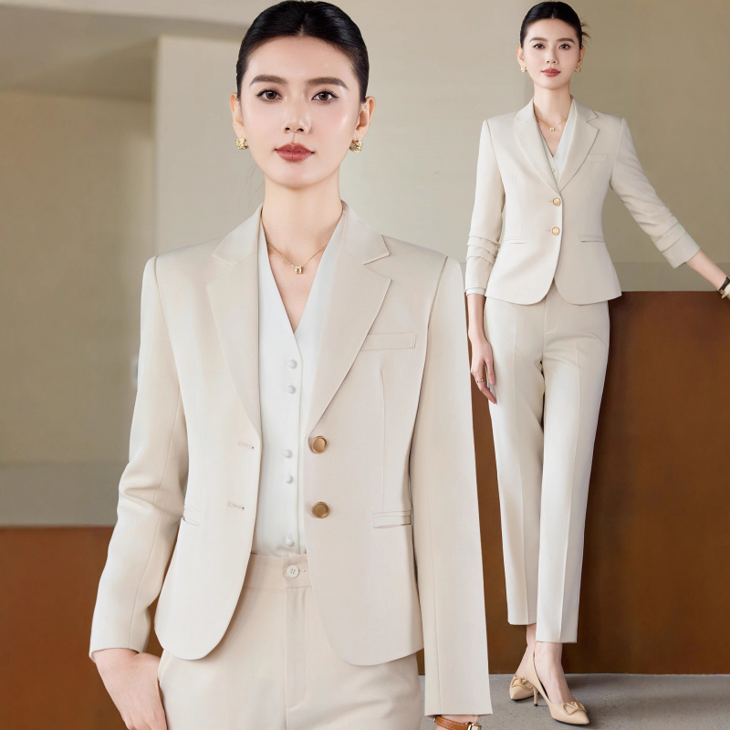 Women Formal Wear White Shirt - Setelan Putih Aprikot untuk WanitaOLPakaian Formal