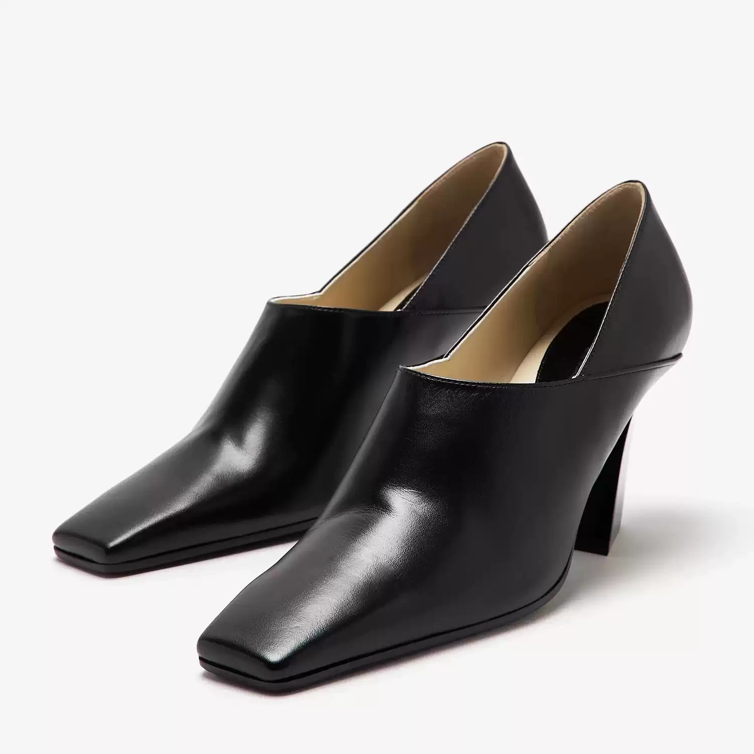 Women Formal Office Wear Shoes - Sepatu Wanita Kulit Hitam Model Square