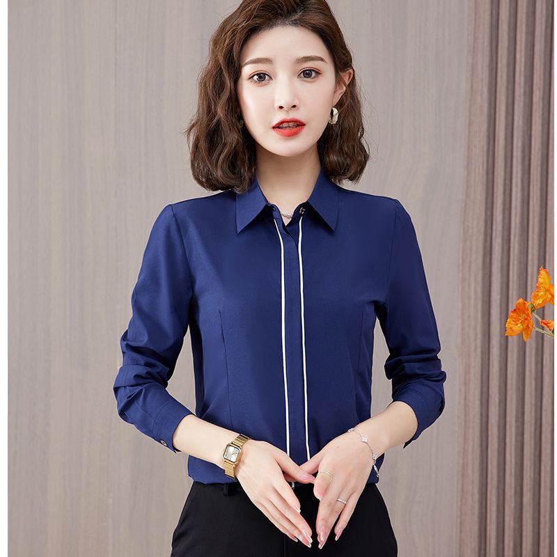 Women Formal Wear White Shirt - Kemeja Putih Wanita Lengan Panjang Temperamen
