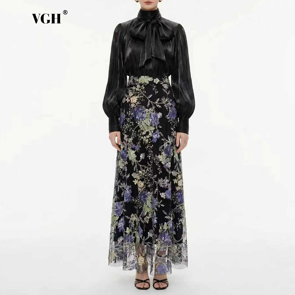 Women Formal Blouses For Evening Wear - VGH Set Dua Potong Motif Bunga