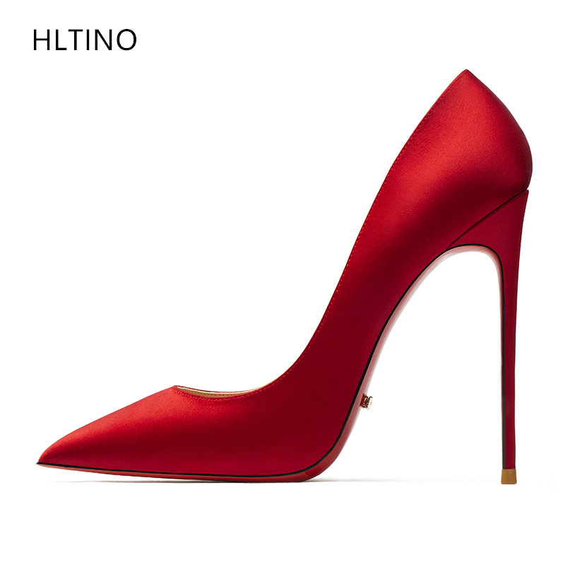 Women'S Formal Wear For Wedding - HLTINO Sepatu Gaun Sutra Merah Keluaran