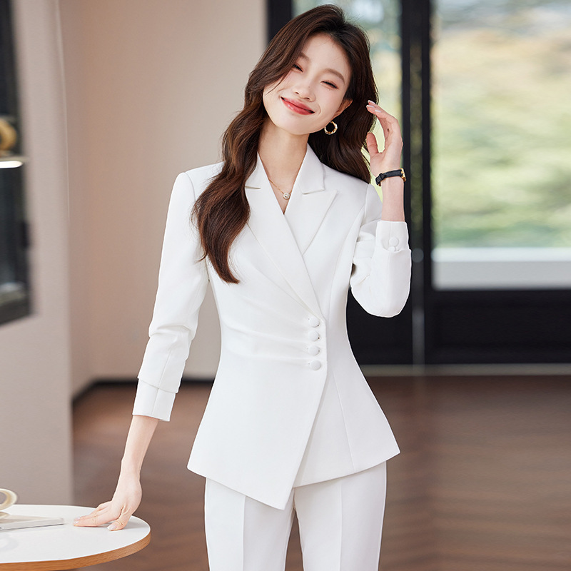 Setelan bisnis wanita berwarna - Women Formal Wear White Shirt ulasan dan harga