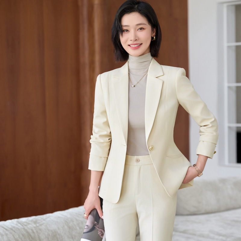 Setelan Jas Kerja Lengan Panja - Women Formal Wear White Shirt ulasan dan harga