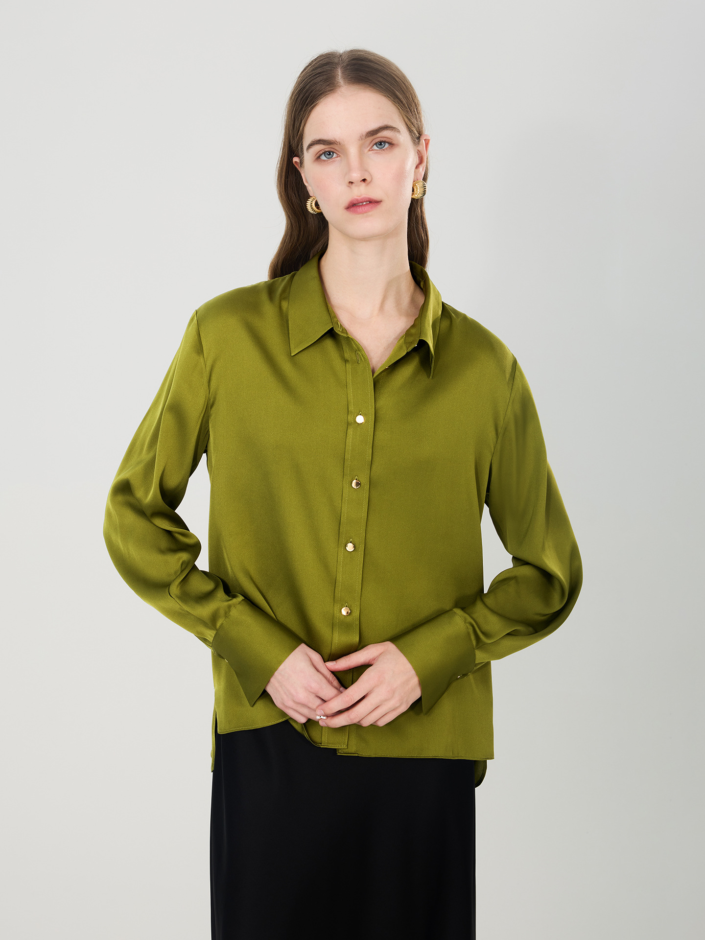 Kemeja Sutra Mulberry Baru 202 - Women Formal Blouses For Evening Wear ulasan dan harga