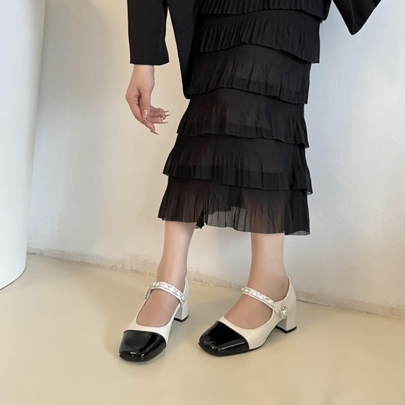 Sepatu Hak Tinggi Tebal Model  - Women Formal Wear Black ulasan dan harga
