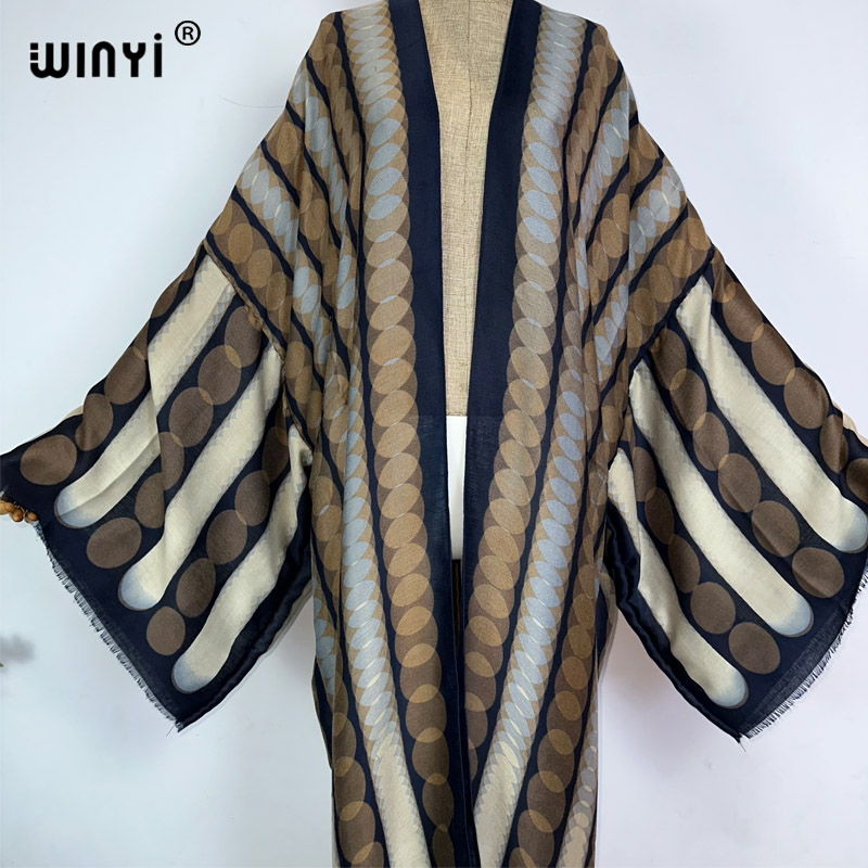 WINYI Kimono Motif Geometris M - Young Women'S Formal Wear ulasan dan harga