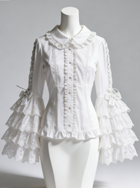 Blus Lolita Manis dengan Hiasa - Women Formal Blouses For Evening Wear ulasan dan harga