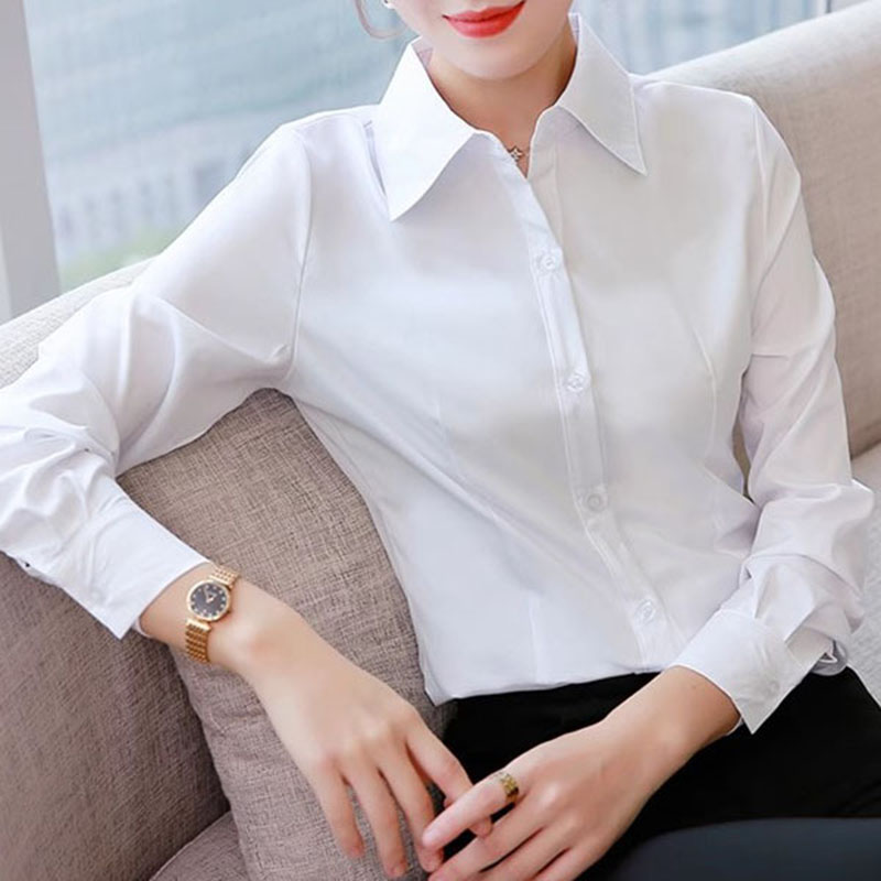 Kemeja Wanita Formal Slim Fit  - Women Formal Wear White Shirt ulasan dan harga