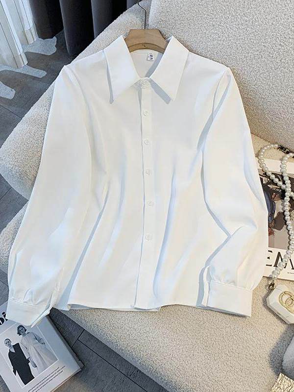 Kemeja Putih Lengan Panjang Lo - Women Formal Wear White Shirt ulasan dan harga