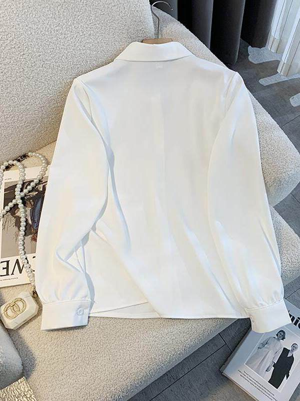 Kemeja Putih Lengan Panjang Lo - Women Formal Wear White Shirt ulasan dan harga
