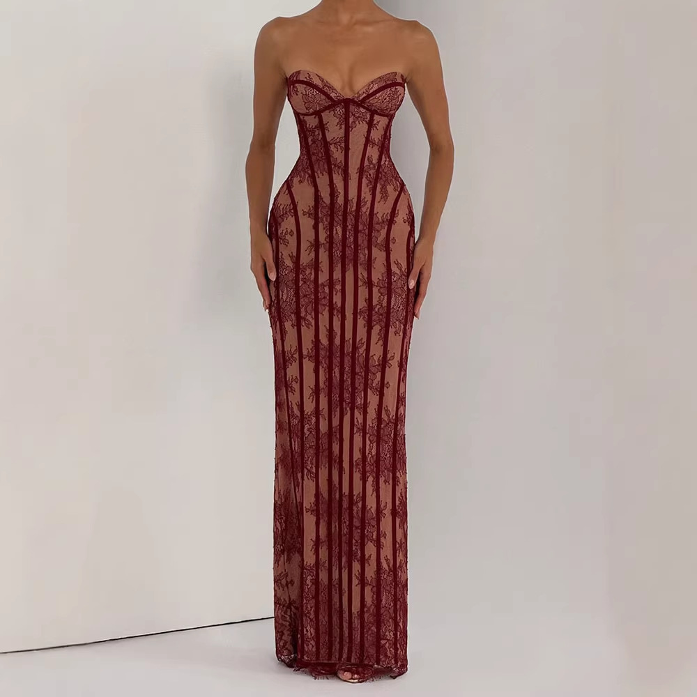 Gaun Maxi Bodycon Tanpa Tali u - Women Formal Party Wear Dress ulasan dan harga
