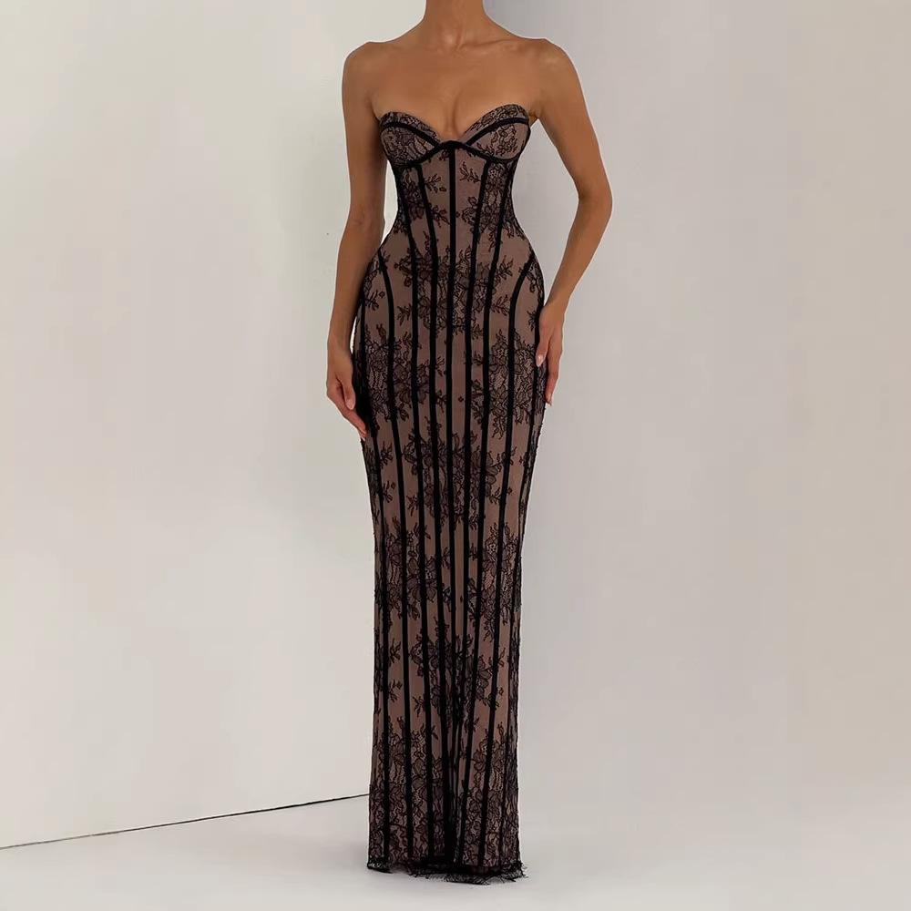 Gaun Maxi Bodycon Tanpa Tali u - Women Formal Party Wear Dress ulasan dan harga
