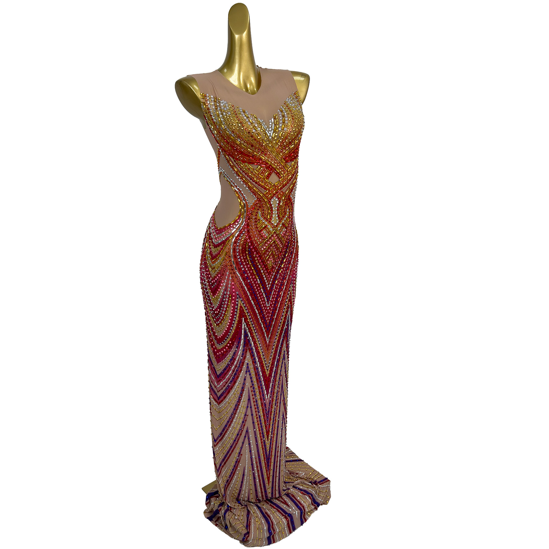 Gaun Panjang Kristal Seksi unt - Women Formal Party Wear Dress ulasan dan harga