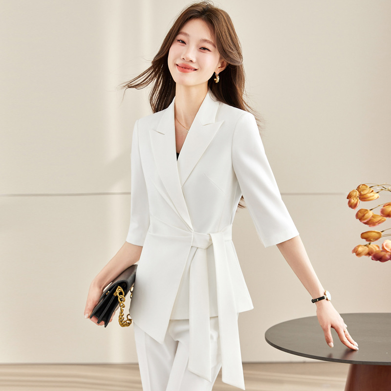 Setelan putih berikat tali unt - Women Formal Wear White Shirt ulasan dan harga