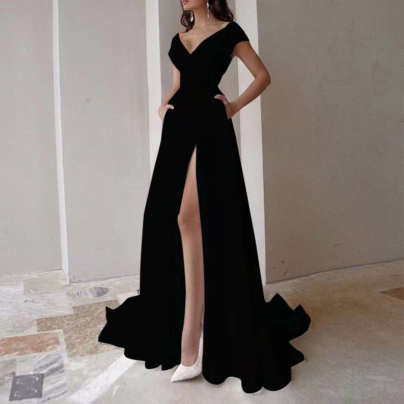 Gaun Wanita Elegan Panjang Men - Women Formal Wear Black ulasan dan harga